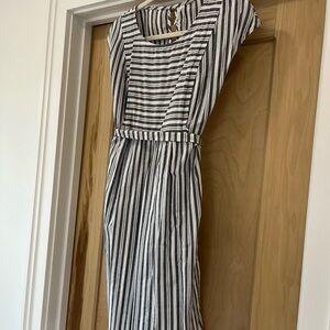 Seraphine maternity and nursing, Black and White Striped Midi Dress